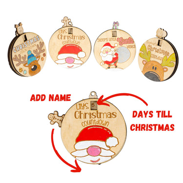Personalised Christmas Countdown Ornaments - Unicorn Fart Productions
